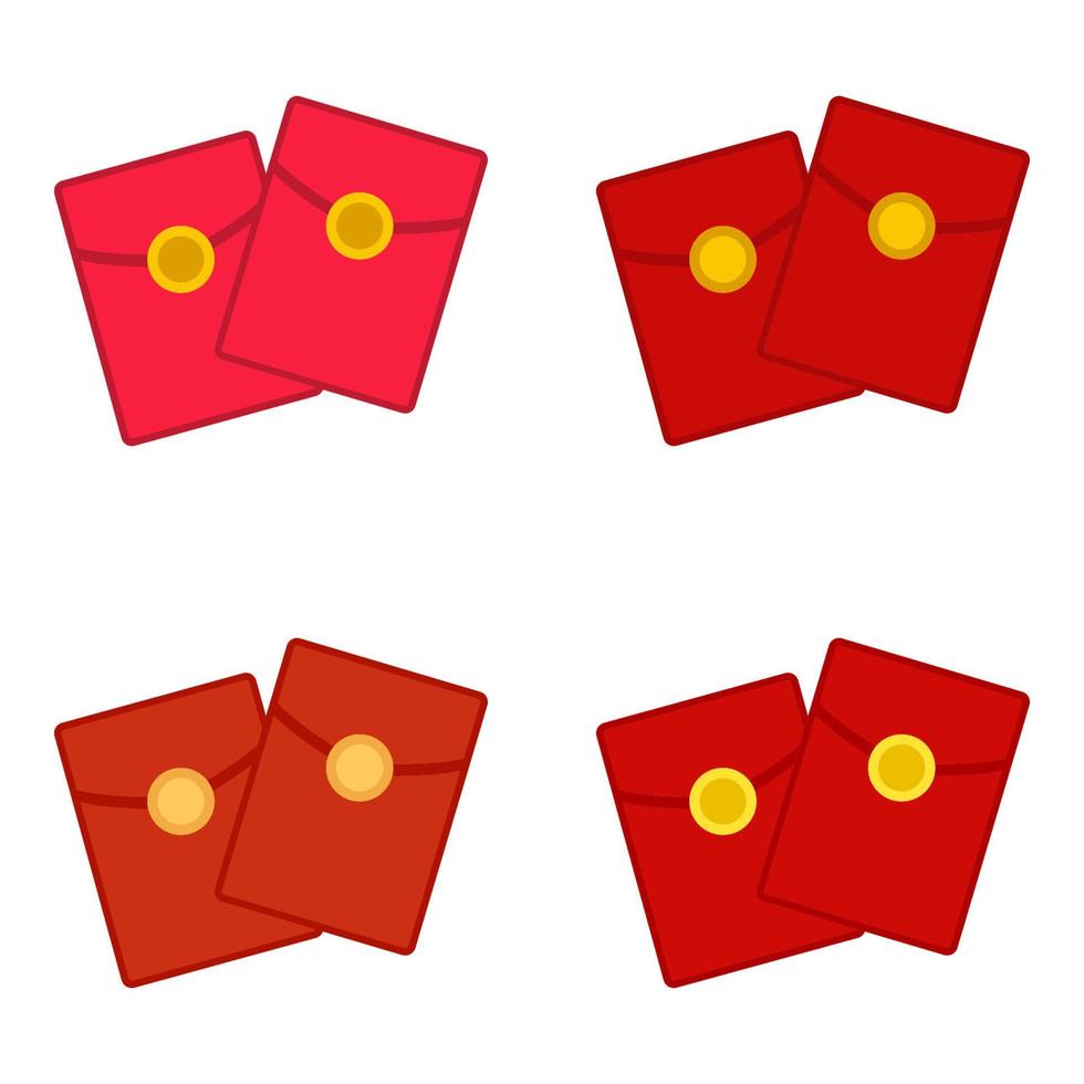 roter Umschlag im flachen Stil isoliert vektor