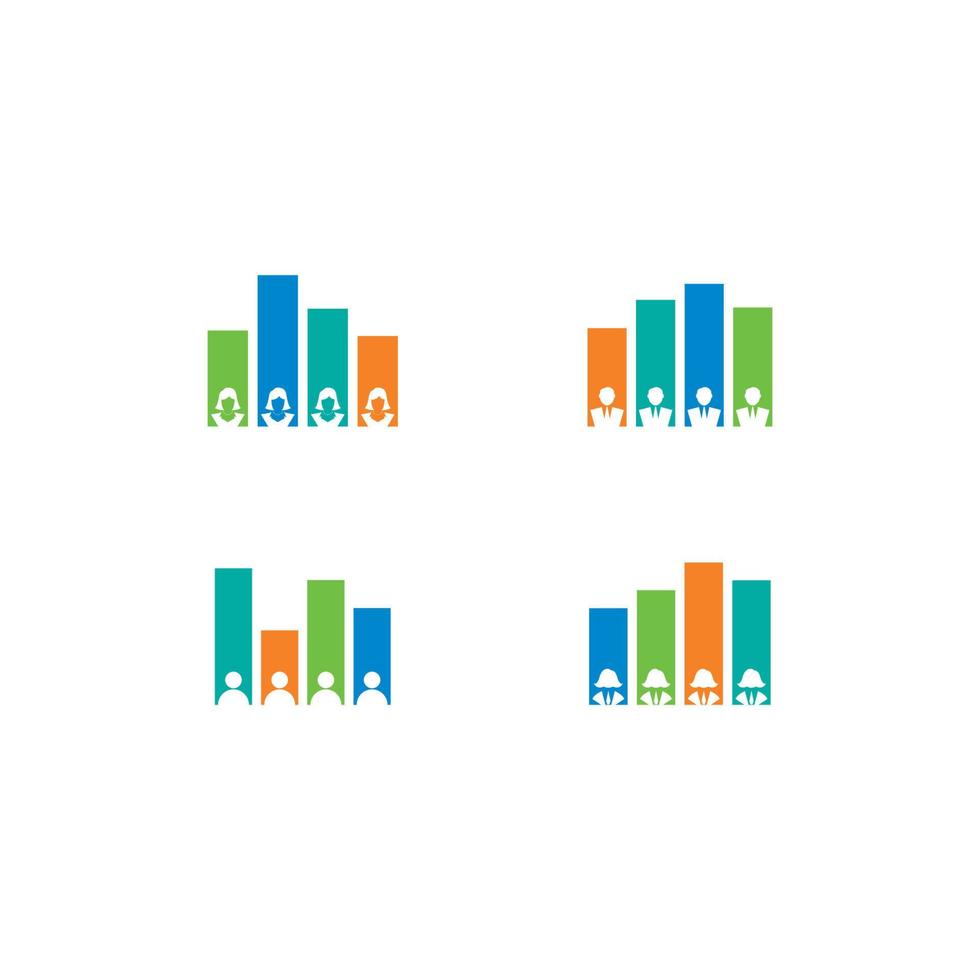 uppsättning av polling Diagram vektor ikon illustration