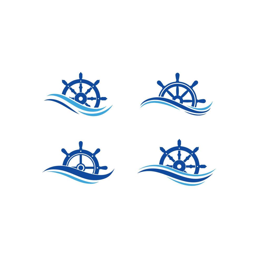 Schiffssteuerung Logo Vektor Icon Illustrationsvorlage