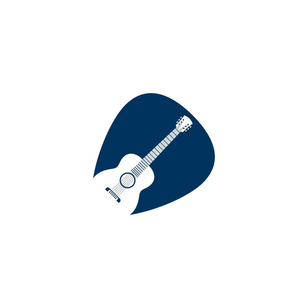 gitarr logotyp mall vektor ikon illustration