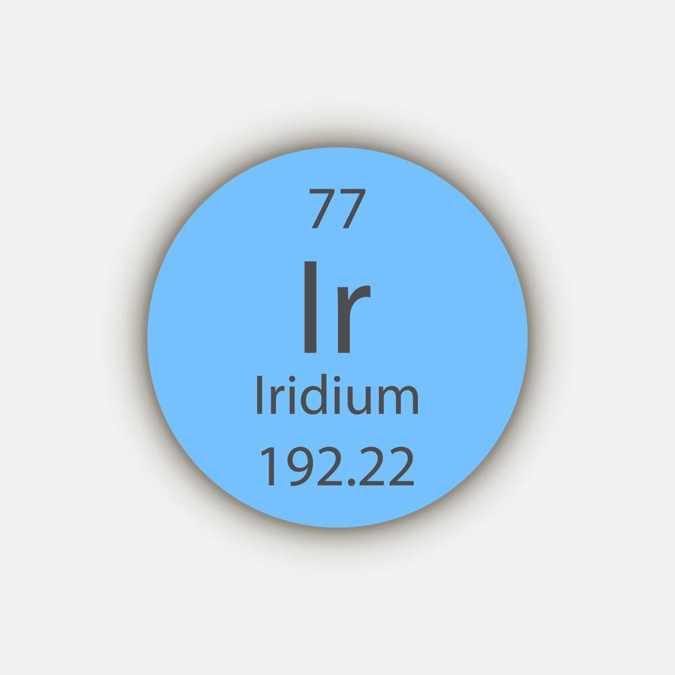 iridium symbol. kemiskt element i det periodiska systemet. vektor illustration.