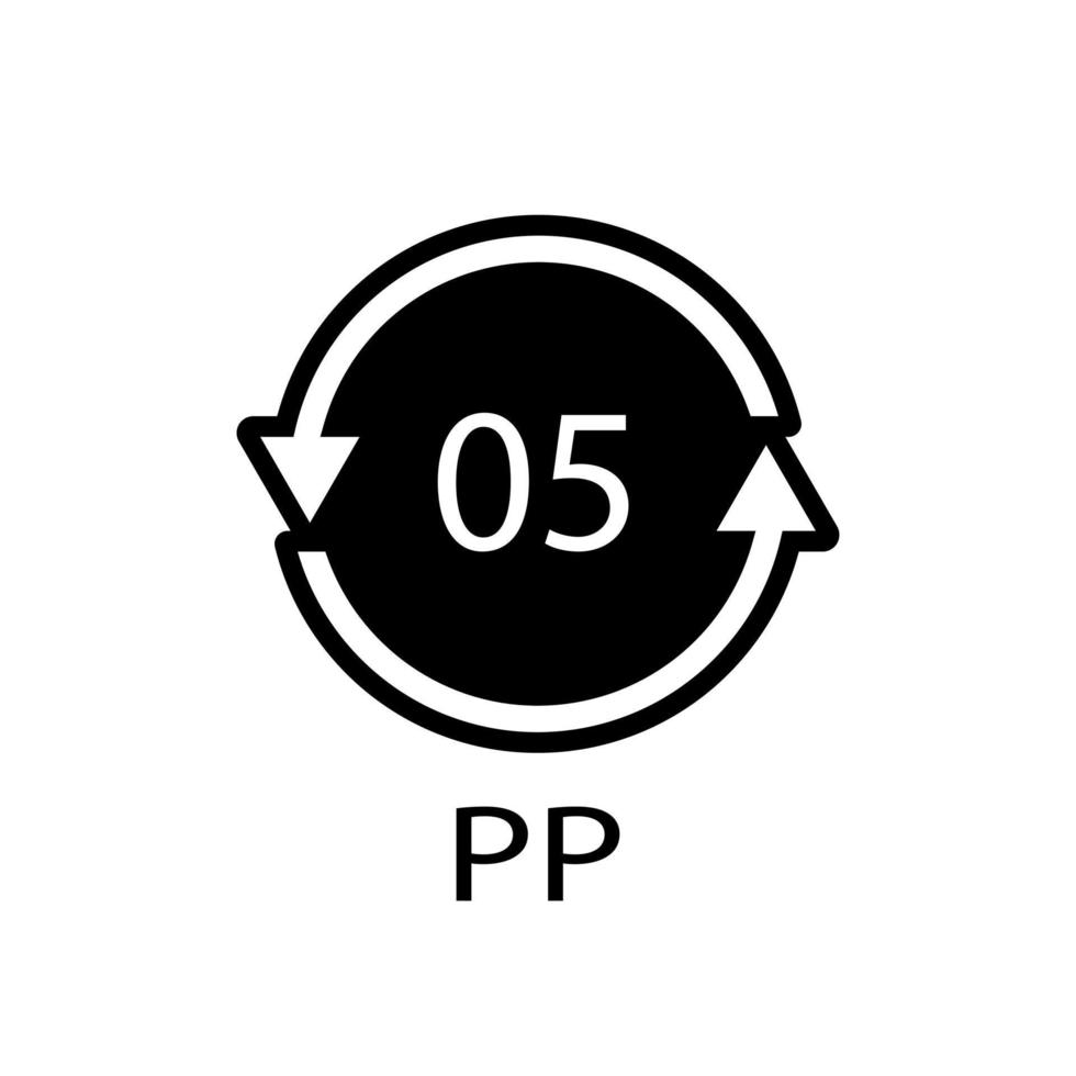 Kunststoff-Recycling-Symbol pp 5 Vektorsymbol. vektor