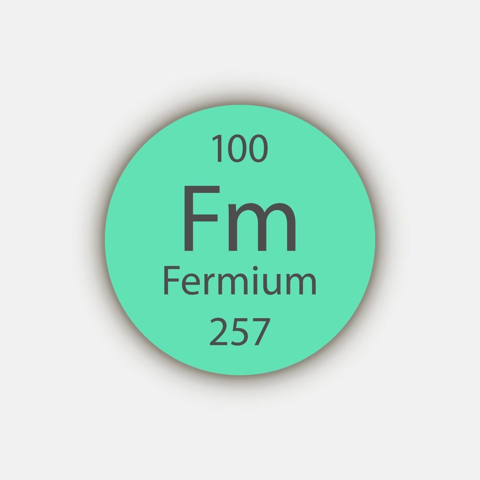 fermium symbol. kemiskt element i det periodiska systemet. vektor illustration.