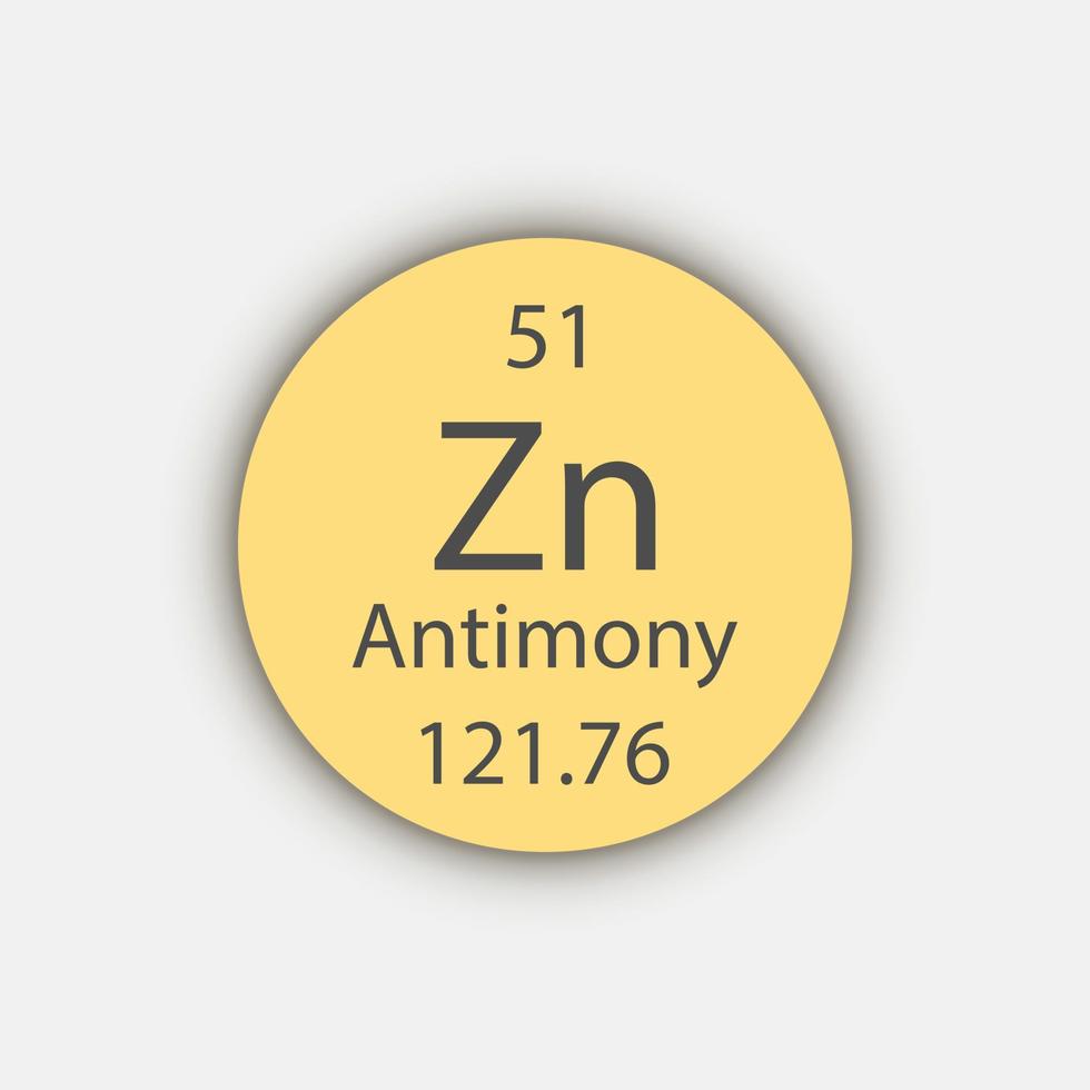 antimon symbol. kemiskt element i det periodiska systemet. vektor illustration.
