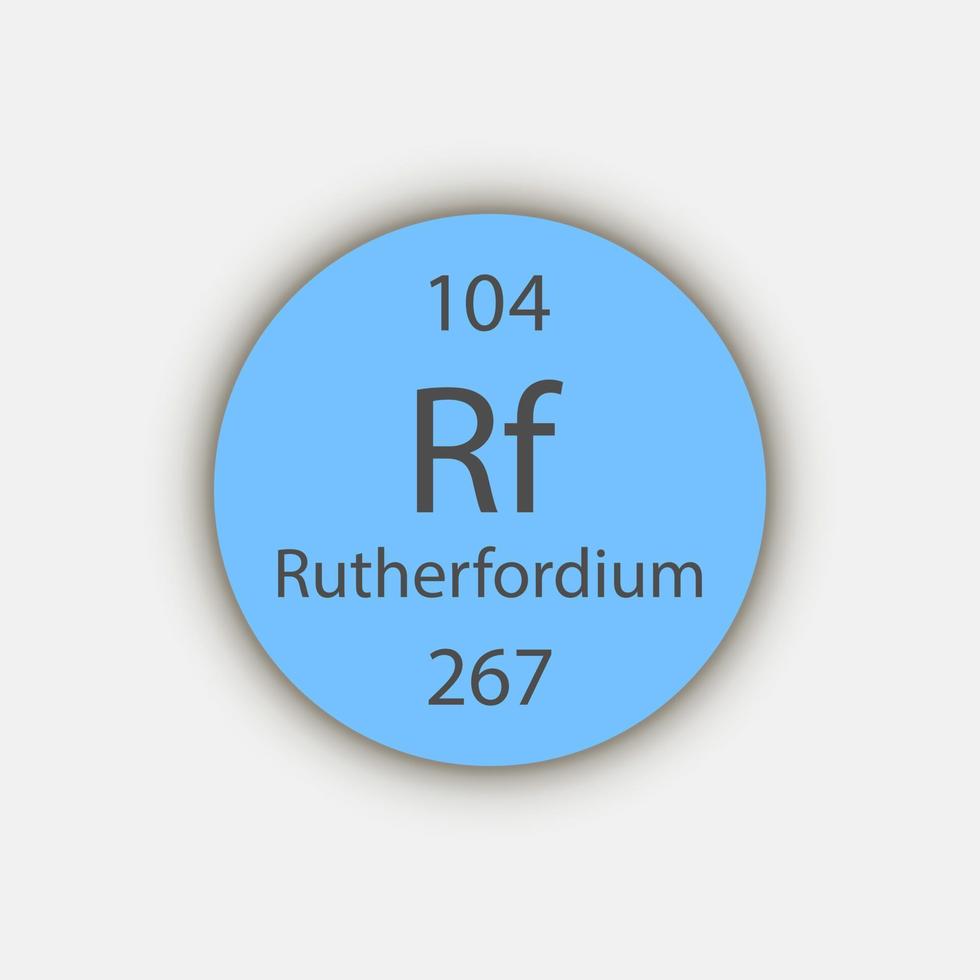 rutherfordium symbol. kemiskt element i det periodiska systemet. vektor illustration.