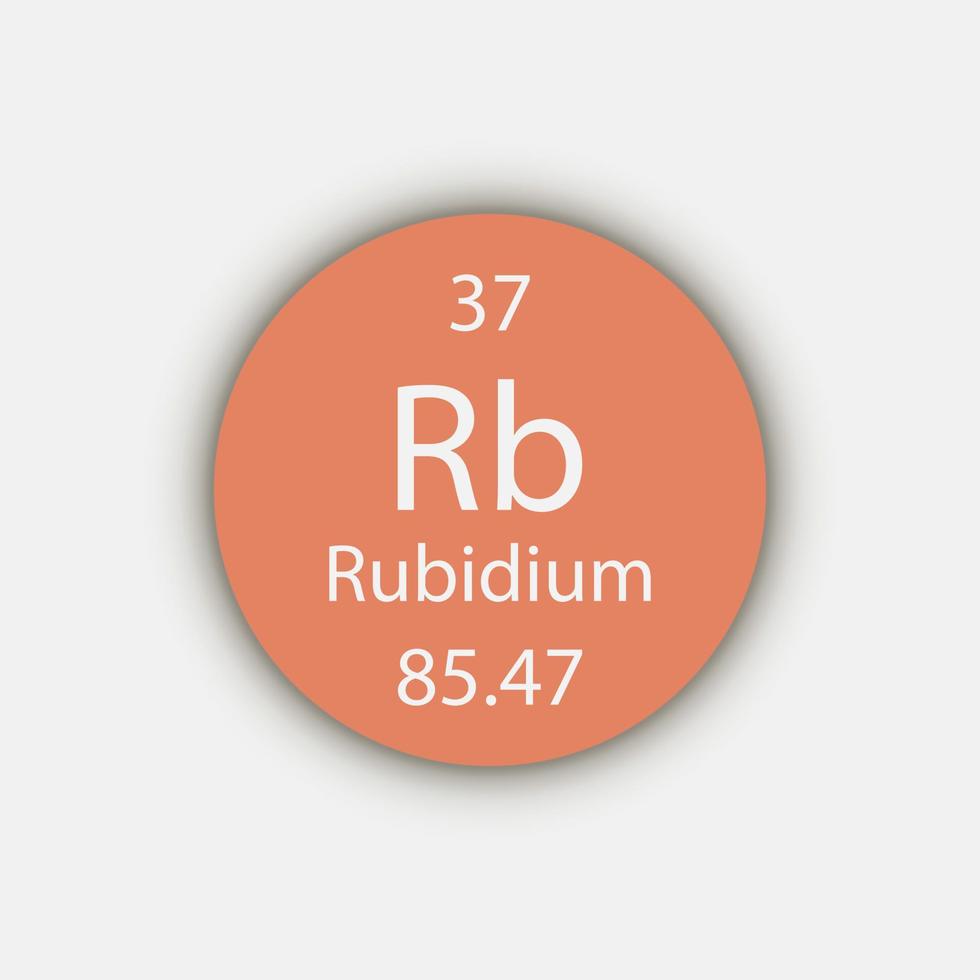 rubidium symbol. kemiskt element i det periodiska systemet. vektor illustration.