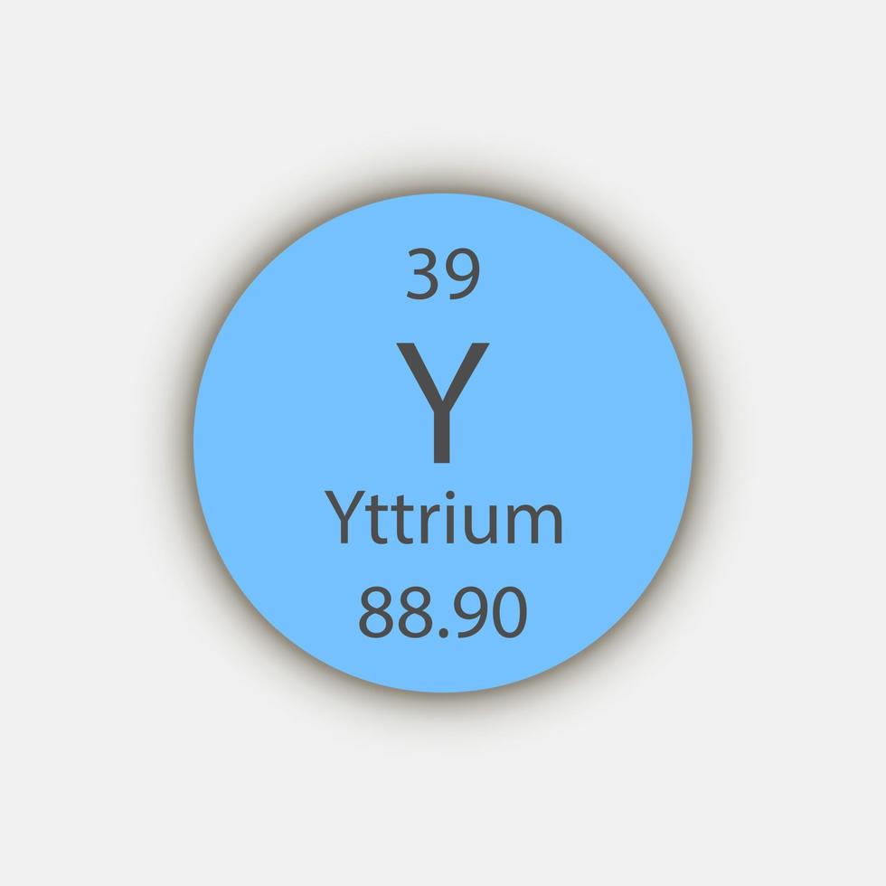 yttrium symbol. kemiskt element i det periodiska systemet. vektor illustration.