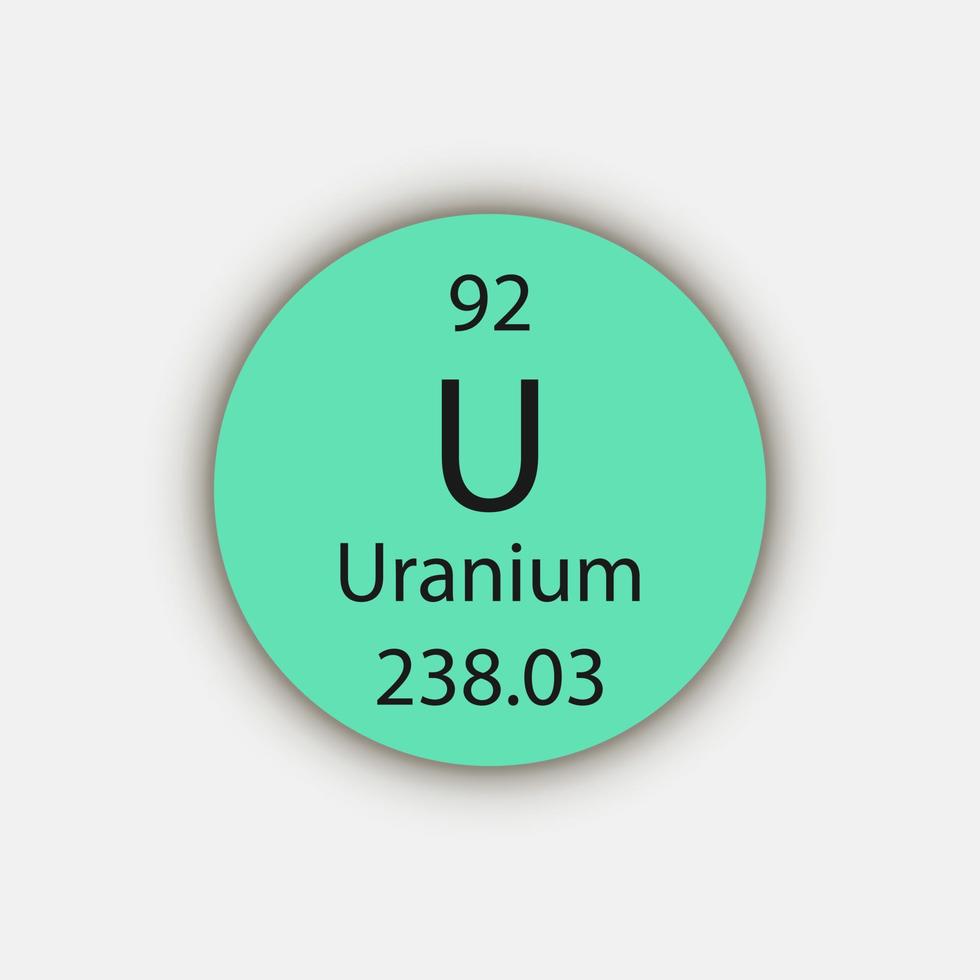 uran symbol. kemiskt element i det periodiska systemet. vektor illustration.
