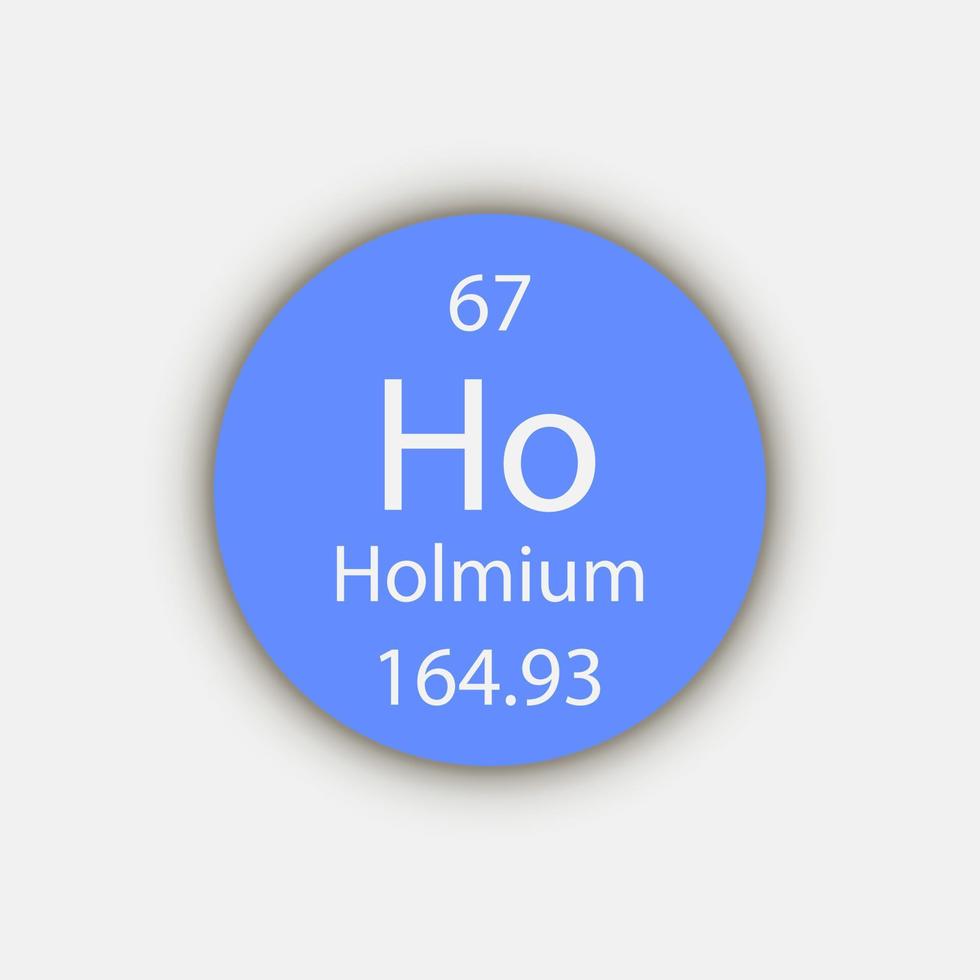 holmium symbol. kemiskt element i det periodiska systemet. vektor illustration.