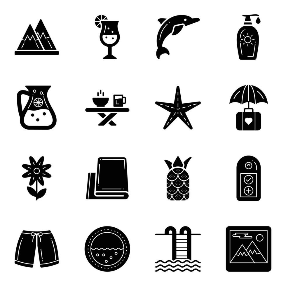 Sommerferien-Icons-Pack vektor