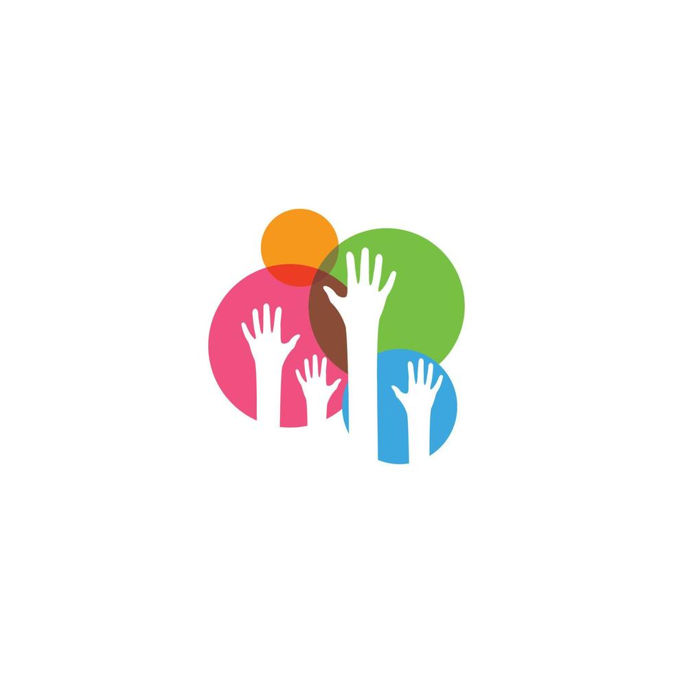 Handsymbol Community Care Logo Vektor Illustration