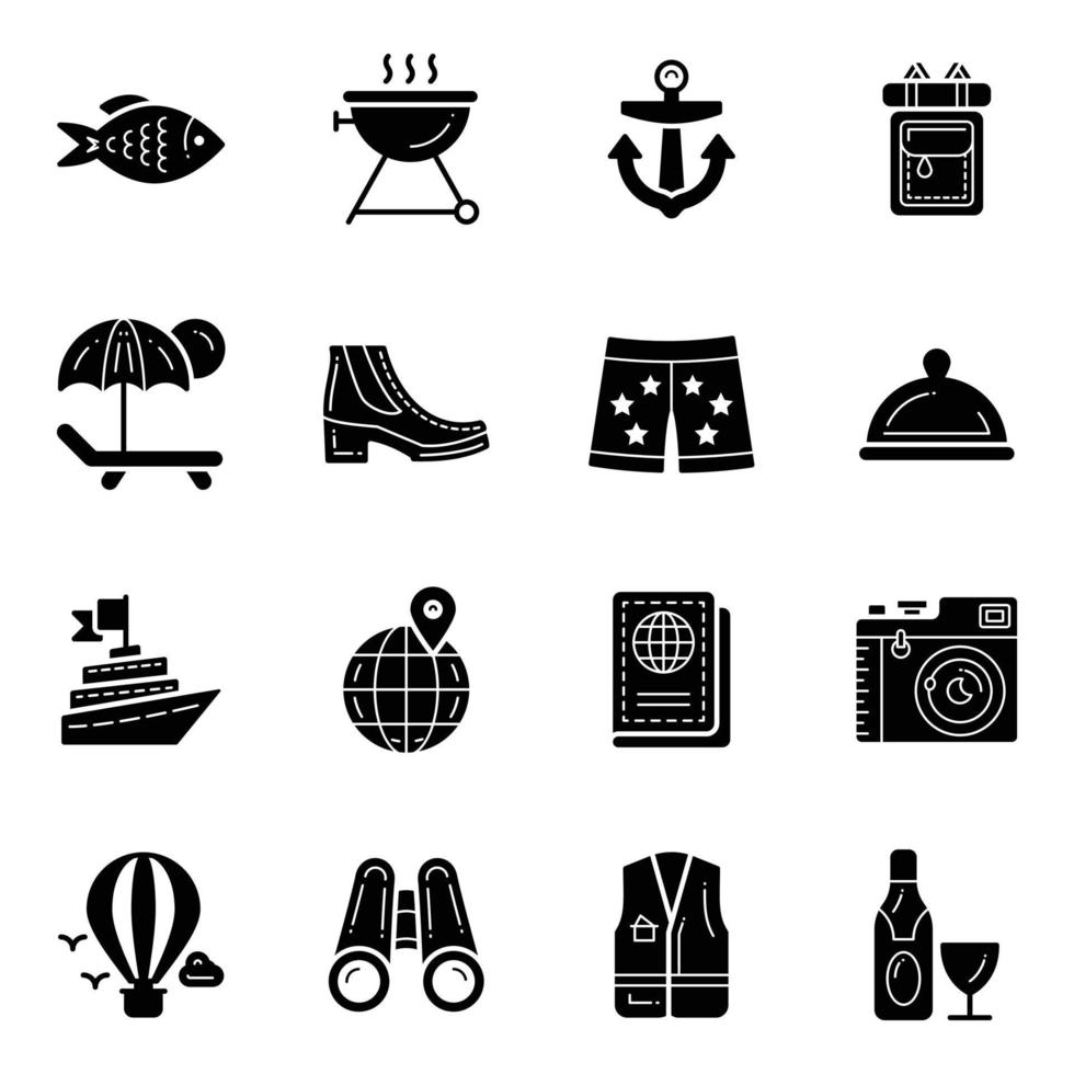 Urlaub und Feiertage Icons Pack vektor