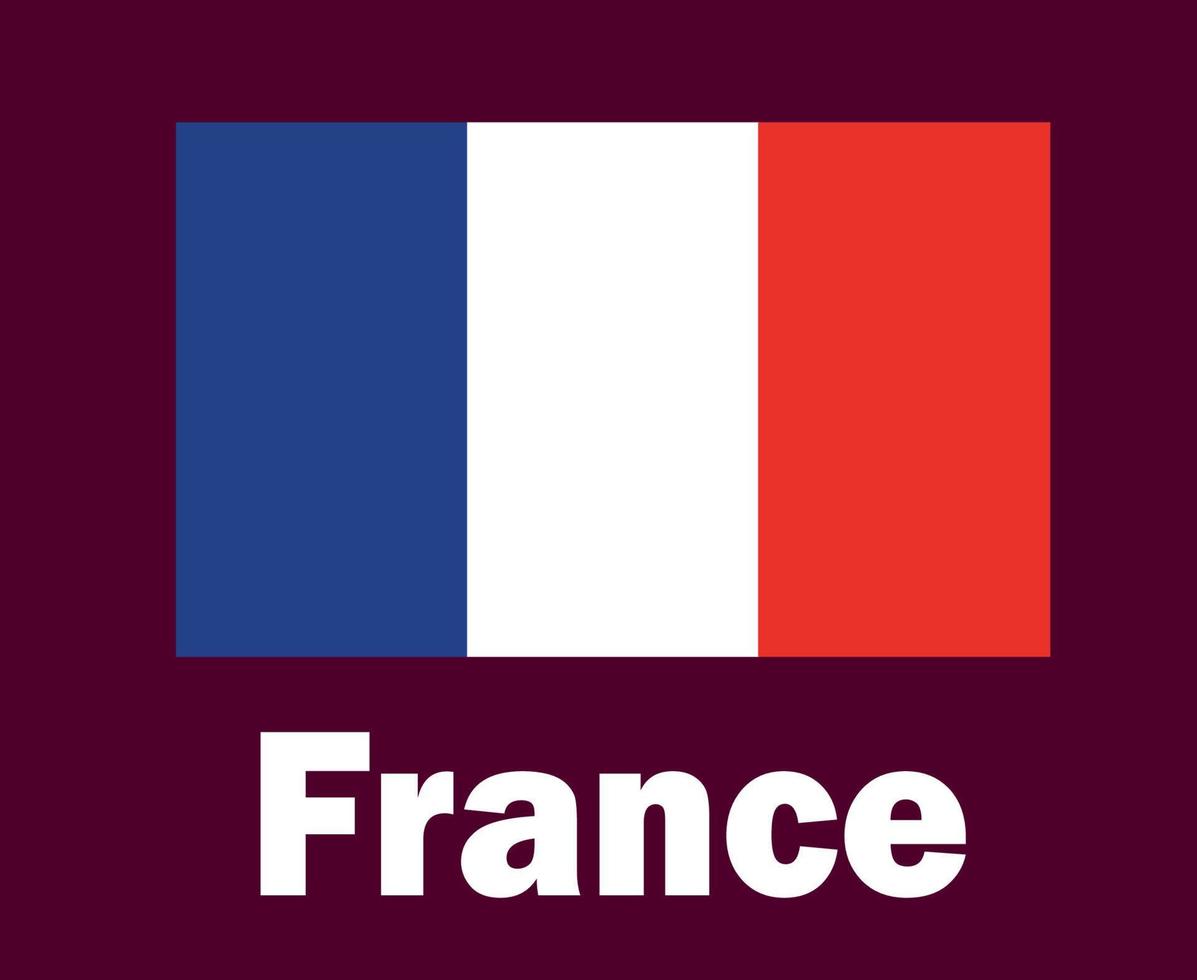 Frankrike flagga emblem med namn symbol design Europa fotboll slutlig vektor europeisk länder fotboll lag illustration