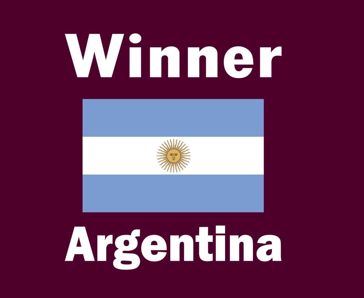 argentinien flaggenemblem gewinner mit namen endgültiges fußballsymbol design lateinamerika vektor lateinamerikanische länder fußballmannschaften illustration