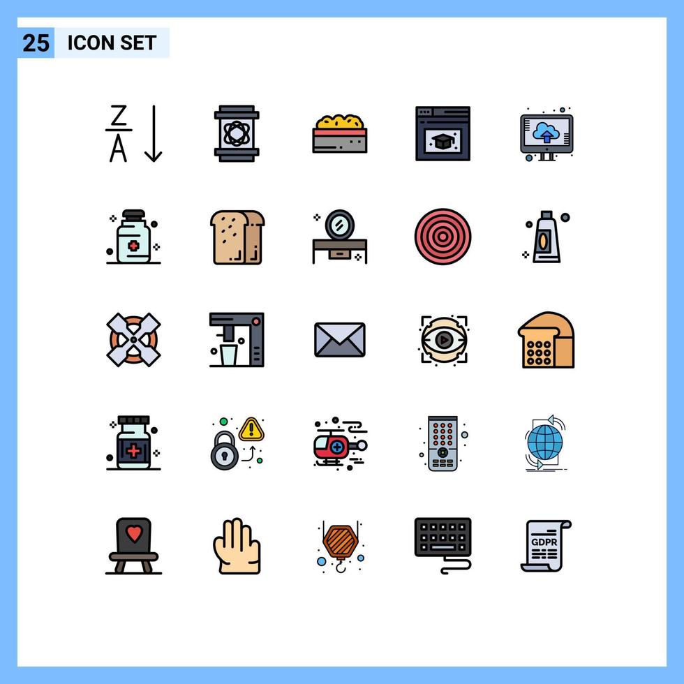 25 kreativ ikoner modern tecken och symboler av ladda upp dator buske moln utbildning redigerbar vektor design element