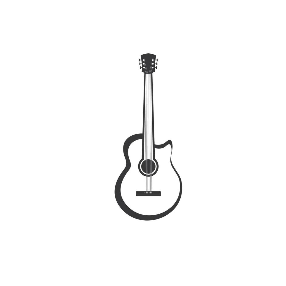 gitarr logotyp mall vektor ikon illustration