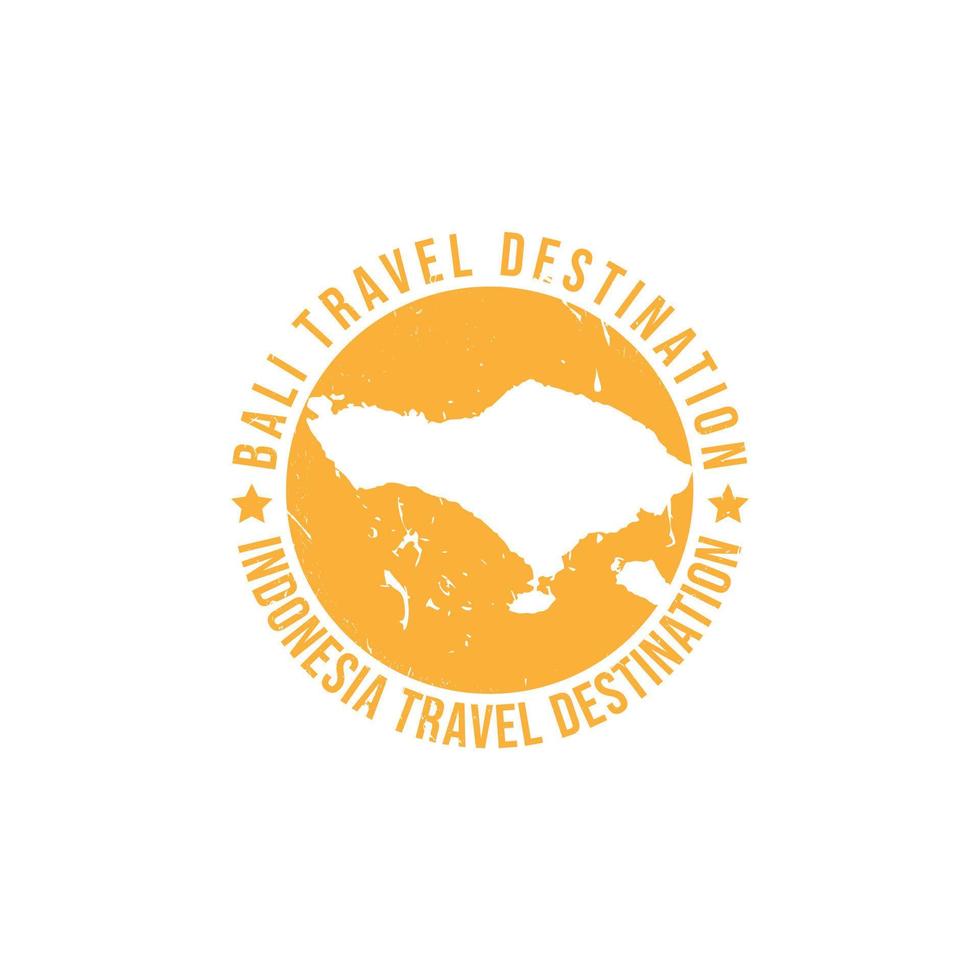 Bali-Logo-Schild. reisestempel mit dem namen und der karte der insel vektor