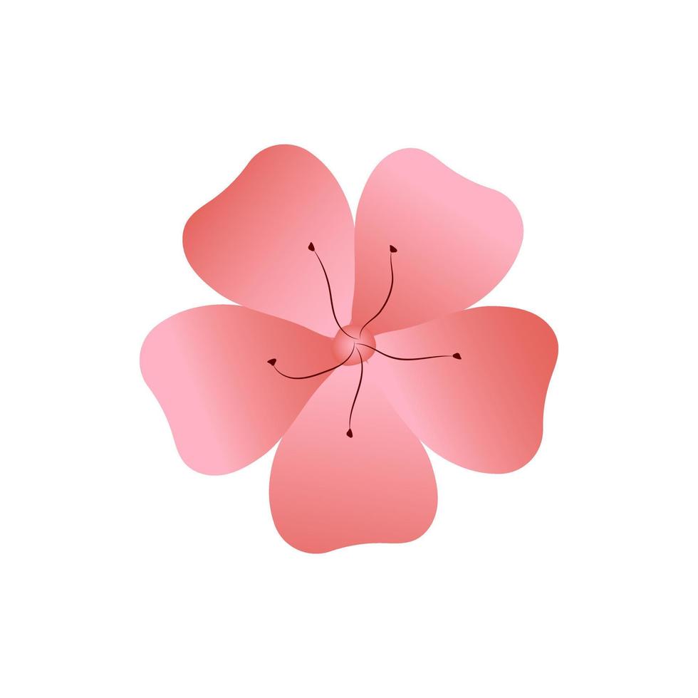 blomma, sakura rosa. klotter, linjekonst element. vektor illustration.
