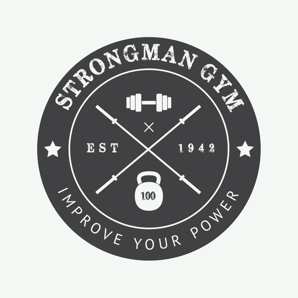 vintage gym logo, abzeichen oder emblem. Vektor-Illustration vektor