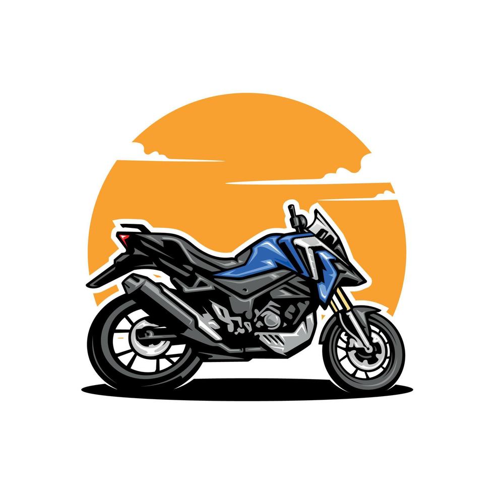 Touren- und Abenteuer-Motorrad-Logo-Vektor vektor