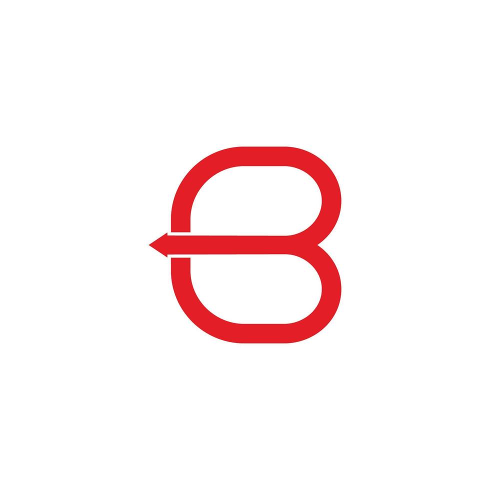 abstrakt brev b rörelse pil geometrisk slinga logotyp vektor