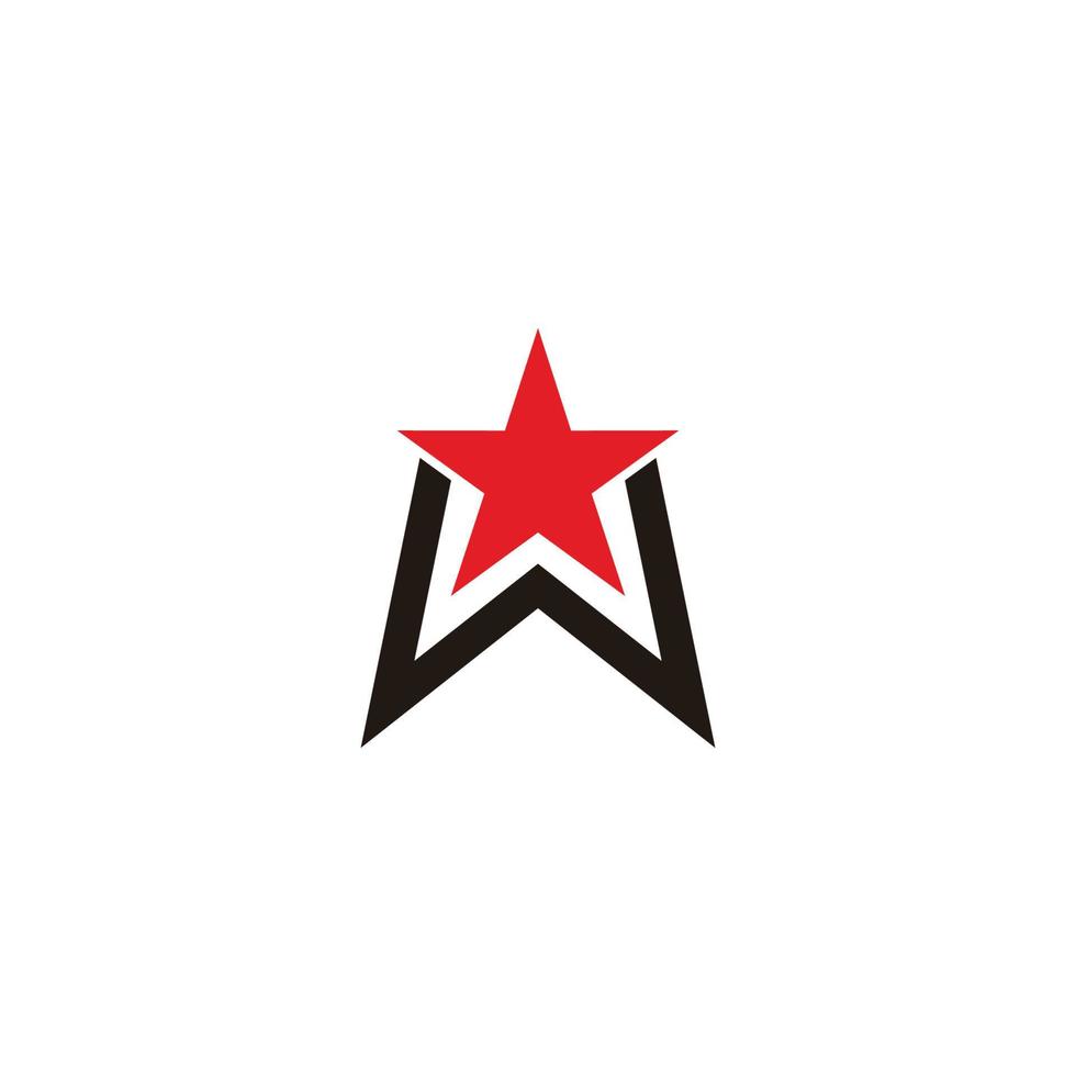 brev w stjärna enkel emblem geometrisk färgrik logotyp vektor