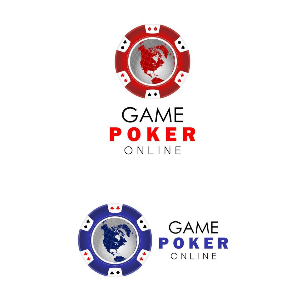 Glücksspielmünze mit Welt- oder Erdbild-Grafikikonenlogodesign-Zusammenfassungskonzept-Vektorvorrat. kann als Symbol für Poker oder Spiel verwendet werden vektor