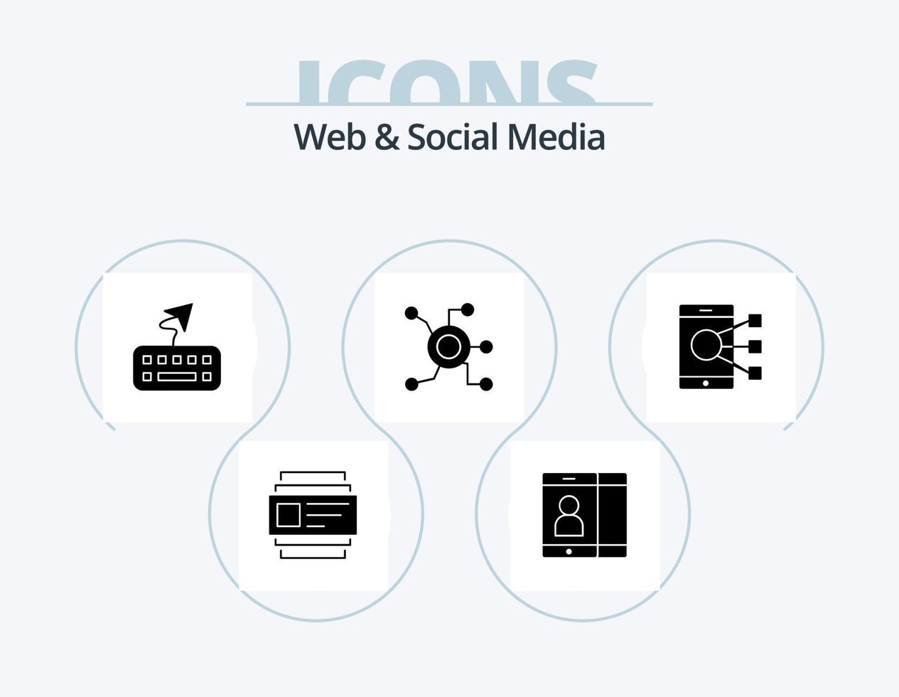 Web- und Social-Media-Glyphen-Icon-Pack 5-Icon-Design. anschließen. weltweit . Netzwerk . vektor