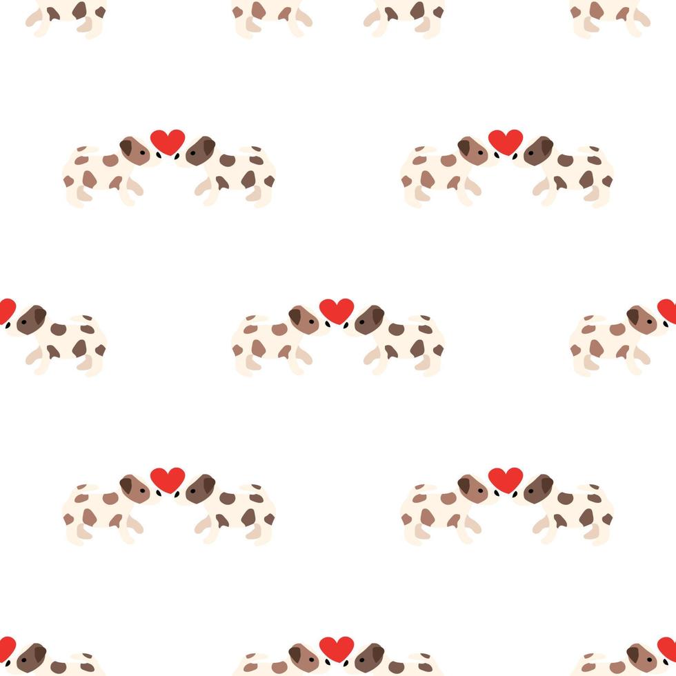 süße hunde jack russell terrier. lustige Tiere. Vektor handgezeichnetes nahtloses Muster. perfekt für baby, kinderbekleidung, druckdesign, textil. weißer Hintergrund.