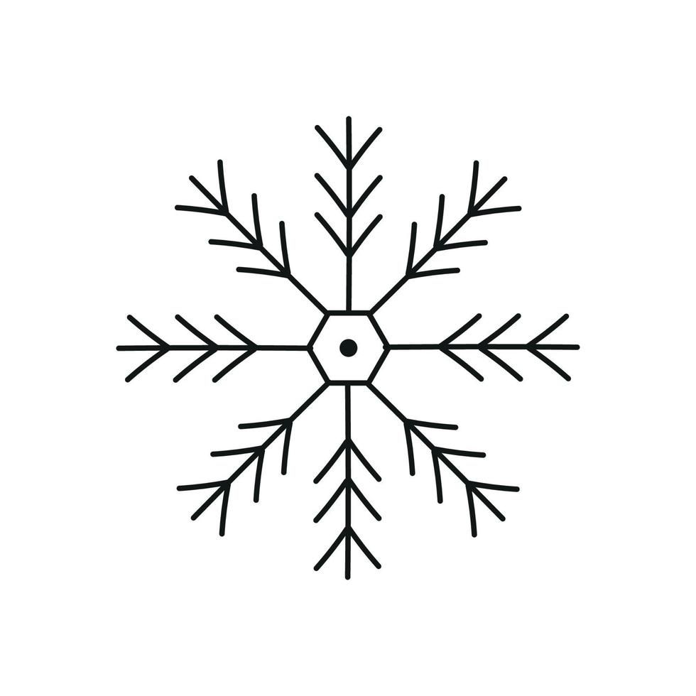 svart snöflinga ikon isolerat på vit bakgrund. jul och ny år design element, frysta symbol, vektor illustration