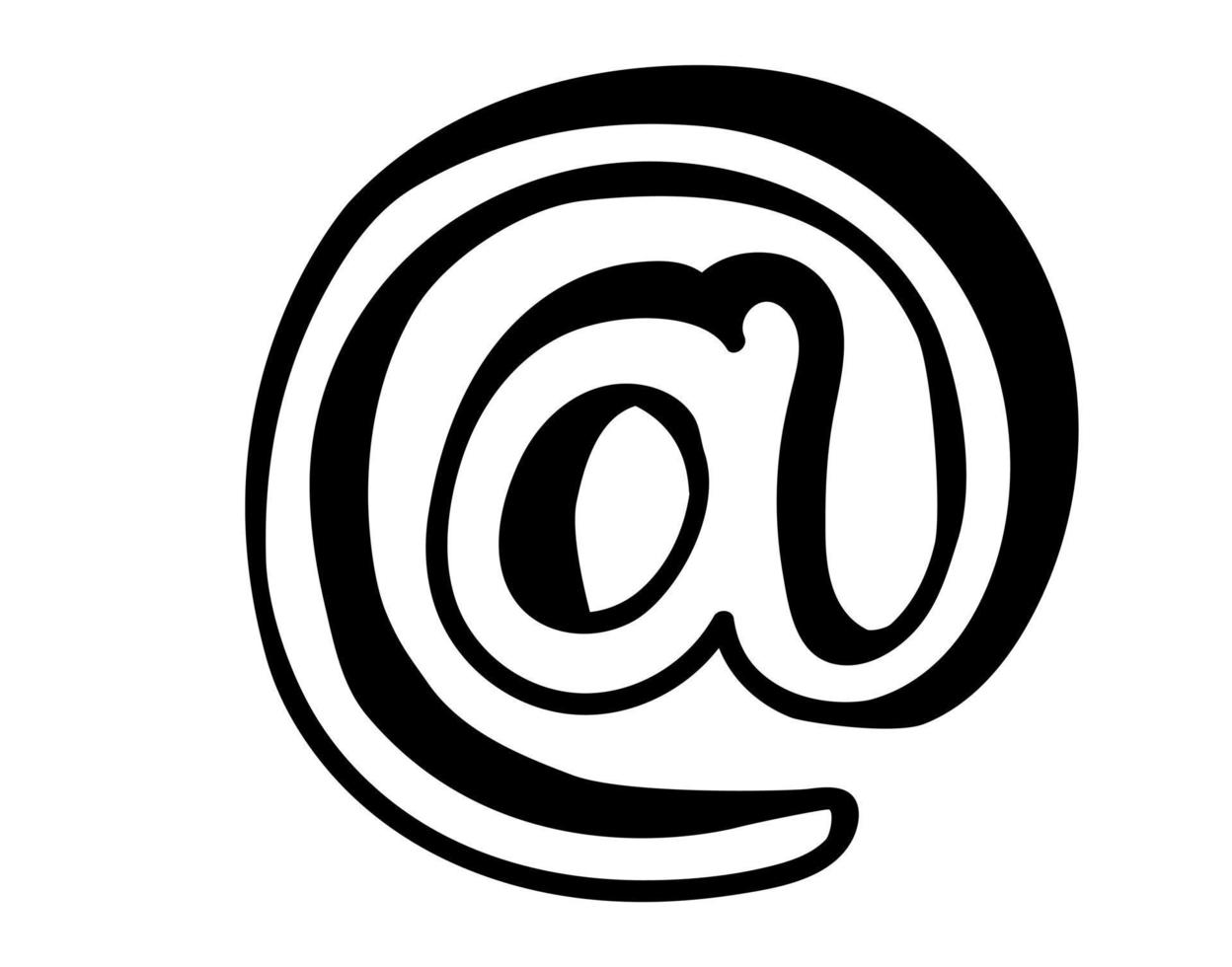 hand dragen e-post - bricka ikon i klotter stil vektor