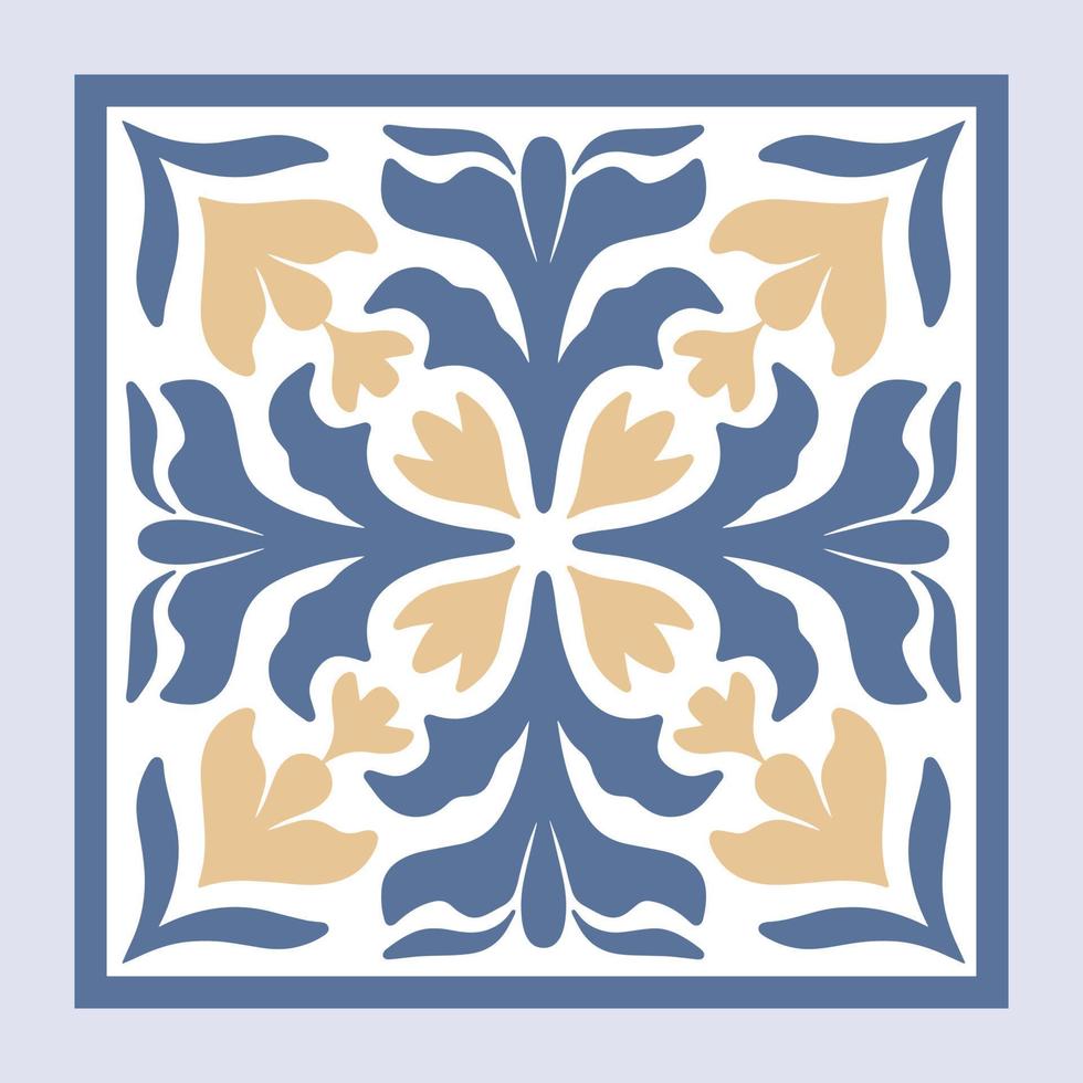 vektor sömlös marockansk mosaik- bricka med färgrik lapptäcke. årgång blå portugal azulejo, mexikansk talavera, italiensk majolika prydnad, arabesk motiv eller spanska keramisk mosaik-