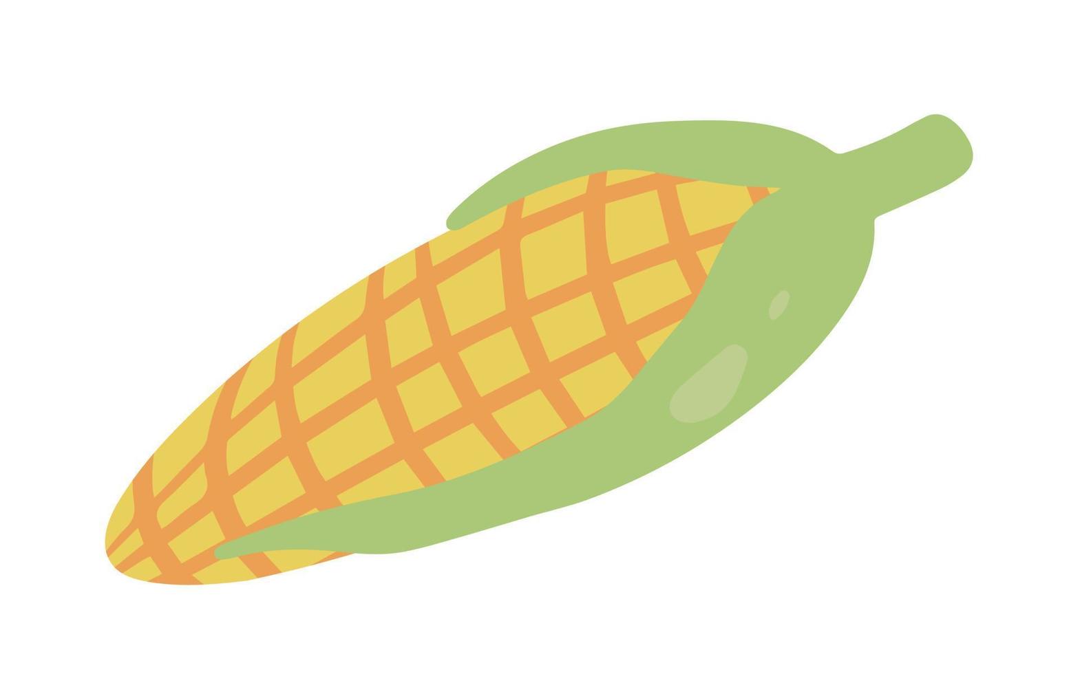 hand dragen majs i tecknad serie stil. friska mat element. vektor illustration isolerat på vit bakgrund