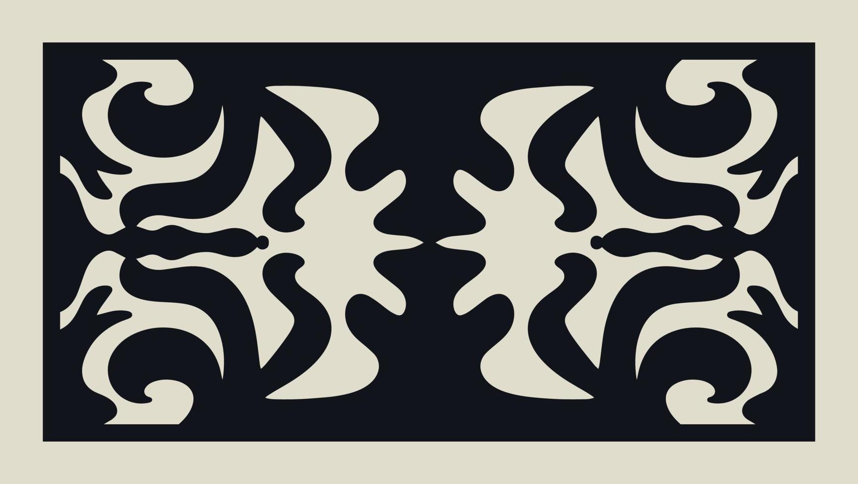 vektor laser skära dekorativ mall av spets mönster med årgång barock prydnad för dö skärande eller trä träsnideri, element för bröllop inbjudan kort