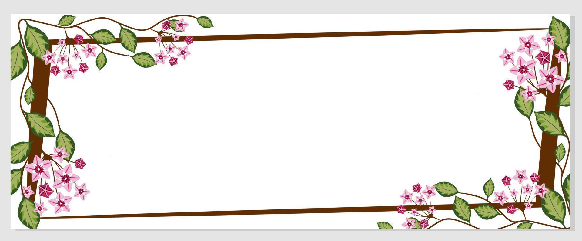blommig kort med hoya carnosa. plats för din text vektor
