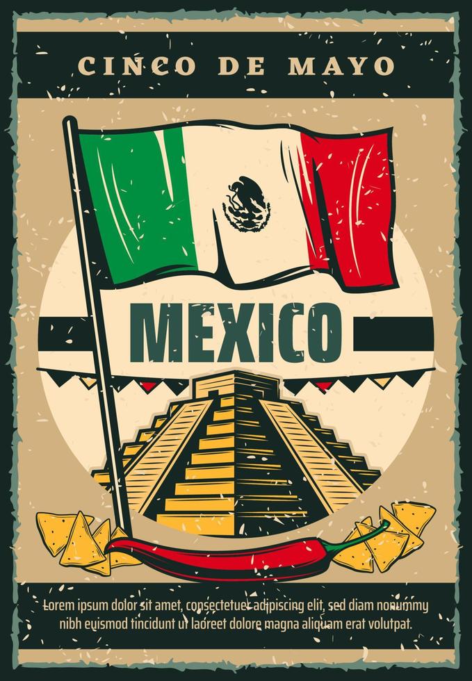 mexikansk Semester cinco de mayo vektor skiss affisch