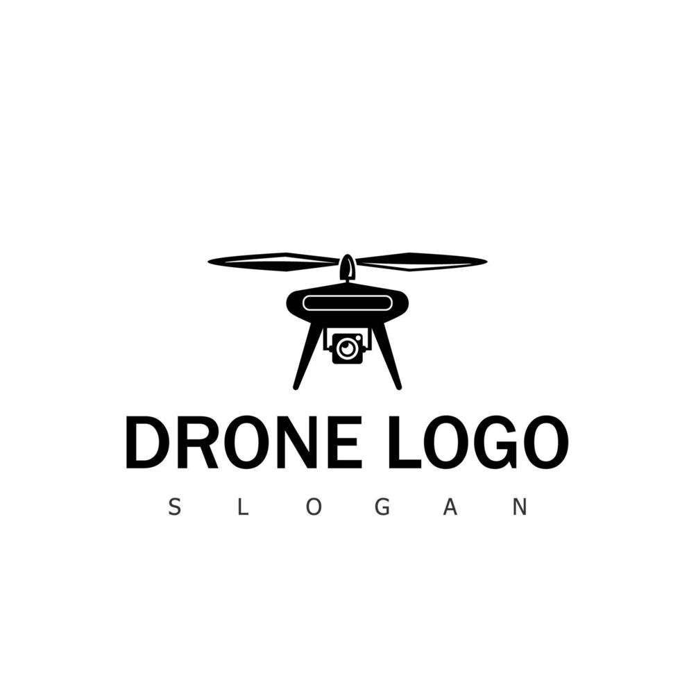 Symbol für Remote-Technologie mit Drohnenfliegen-Logo vektor