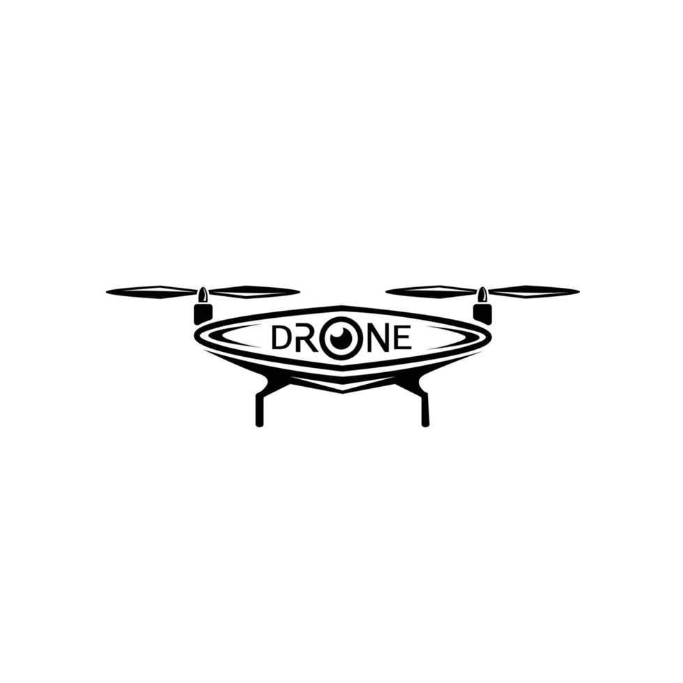 Symbol für Remote-Technologie mit Drohnenfliegen-Logo vektor