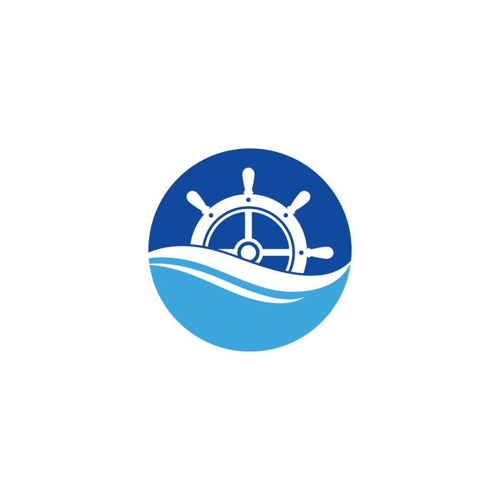Schiffssteuerung Logo Vektor Icon Illustrationsvorlage