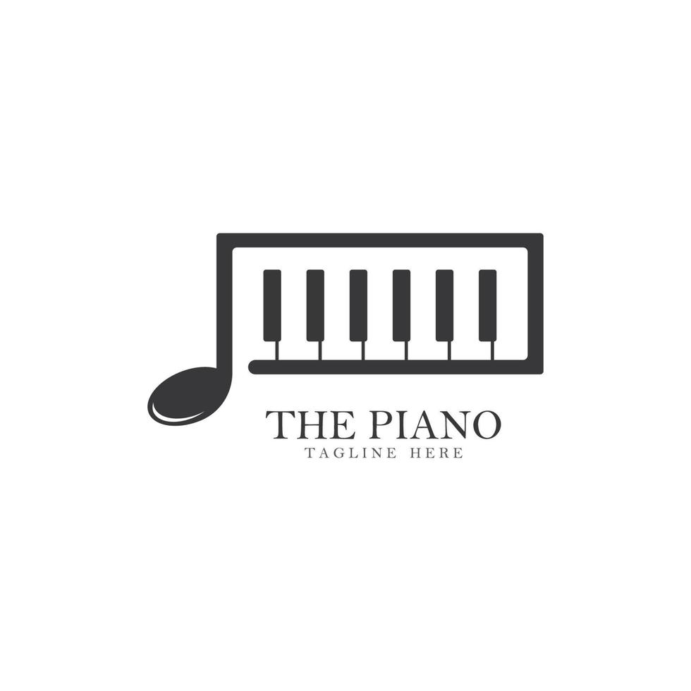piano logotyp mall vektor ikon illustration
