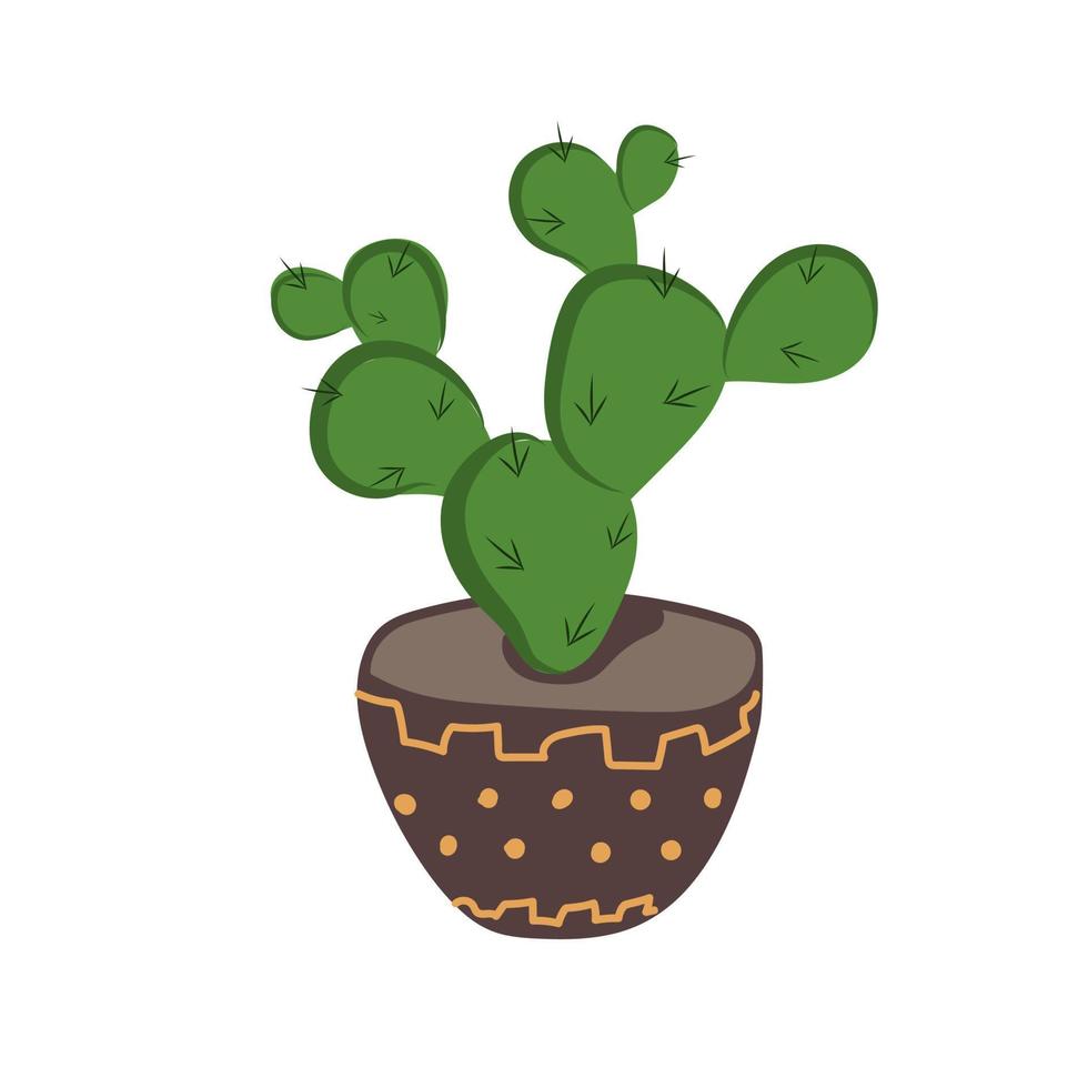 ritad för hand kaktus i pott i klotter stil vektor