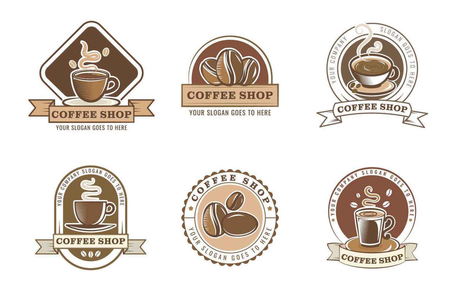 vintage kaffee logo sammlung vektor