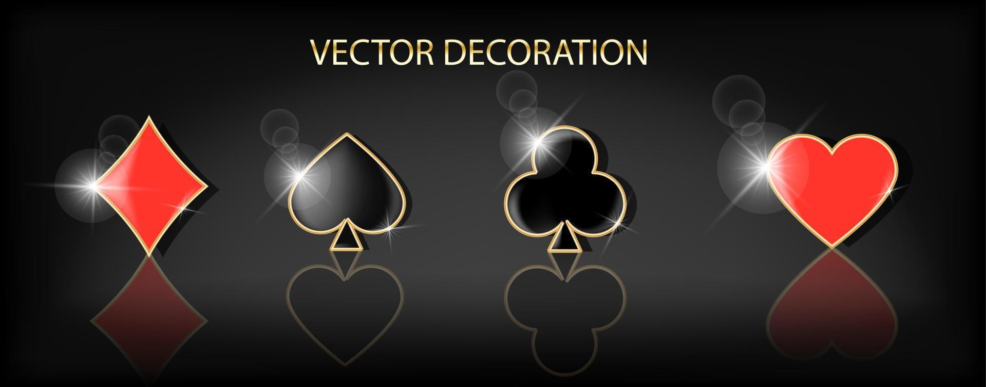 volumetrische Ikonen von Spielkartenanzügen vektor