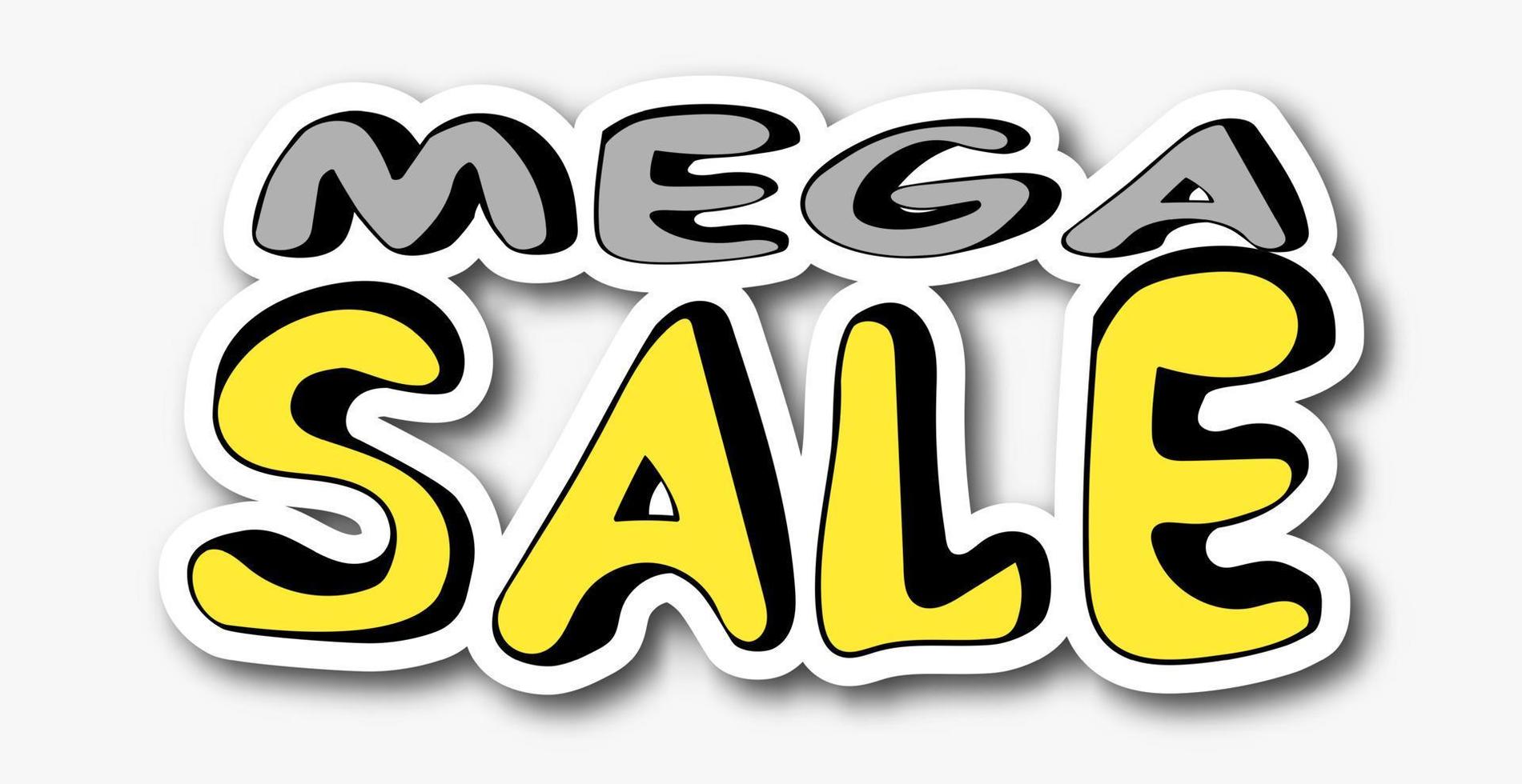 Mega-Sale-Aufkleber vektor