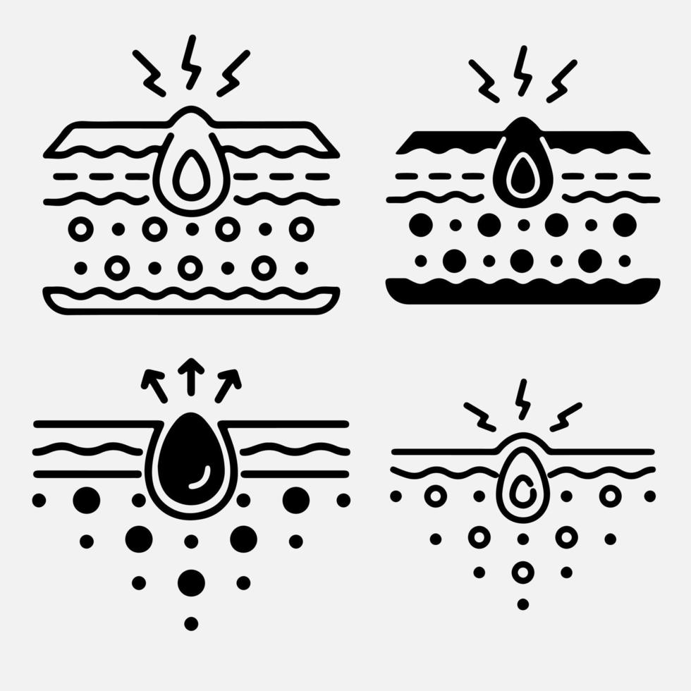 acne allergier vektor inflammation skada ärr sjukdom design