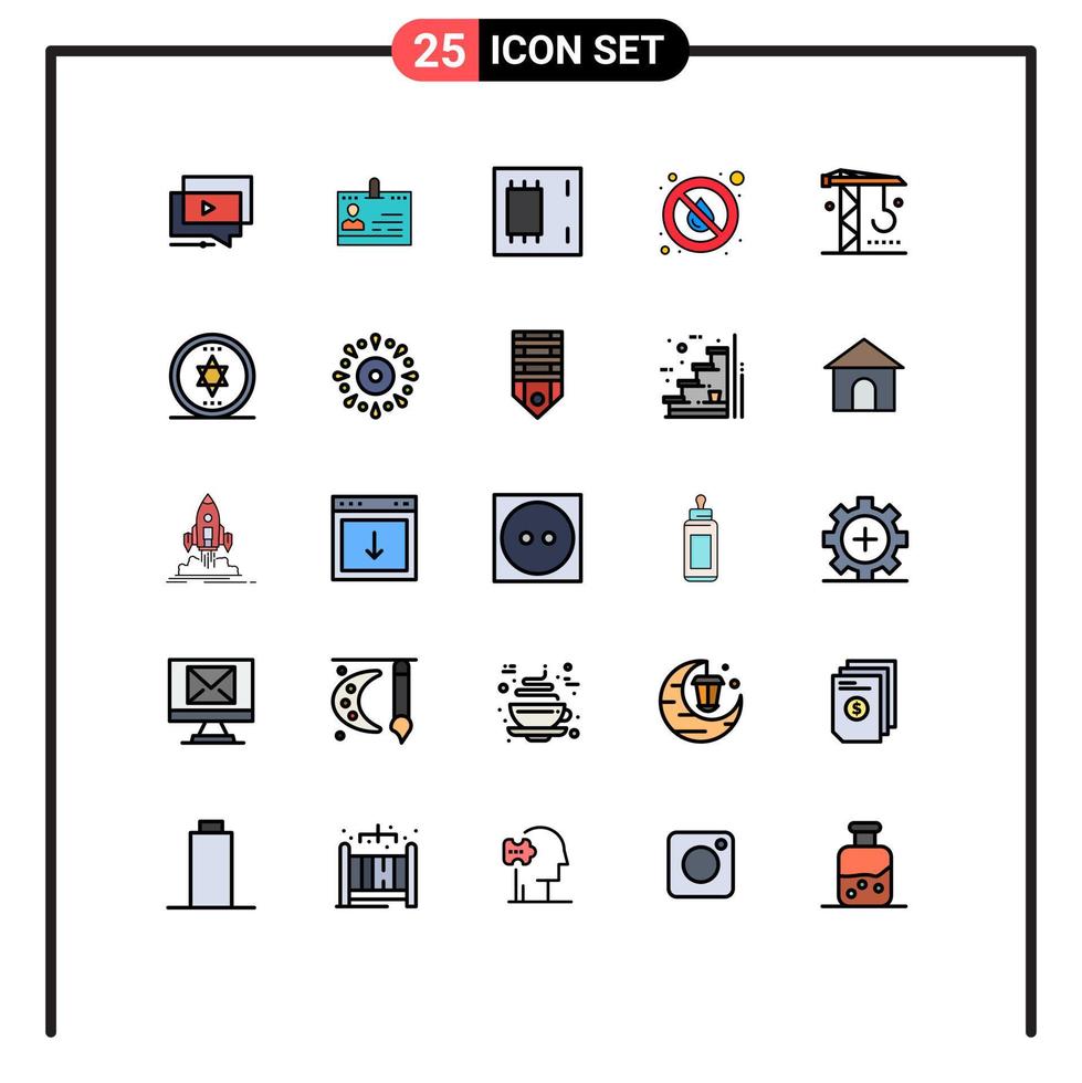 piktogram uppsättning av 25 enkel fylld linje platt färger av släppa moderkort id elektronik chip redigerbar vektor design element