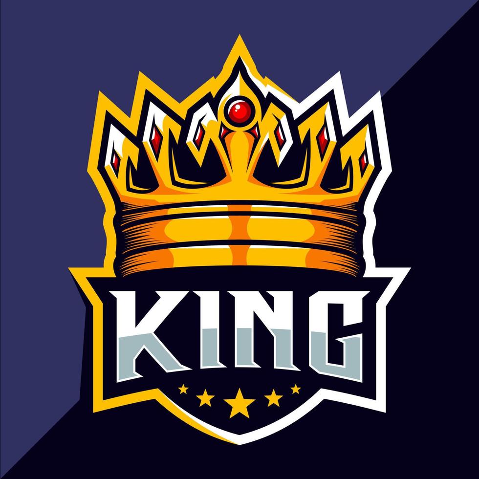 King Crown Esport-Logo-Design vektor