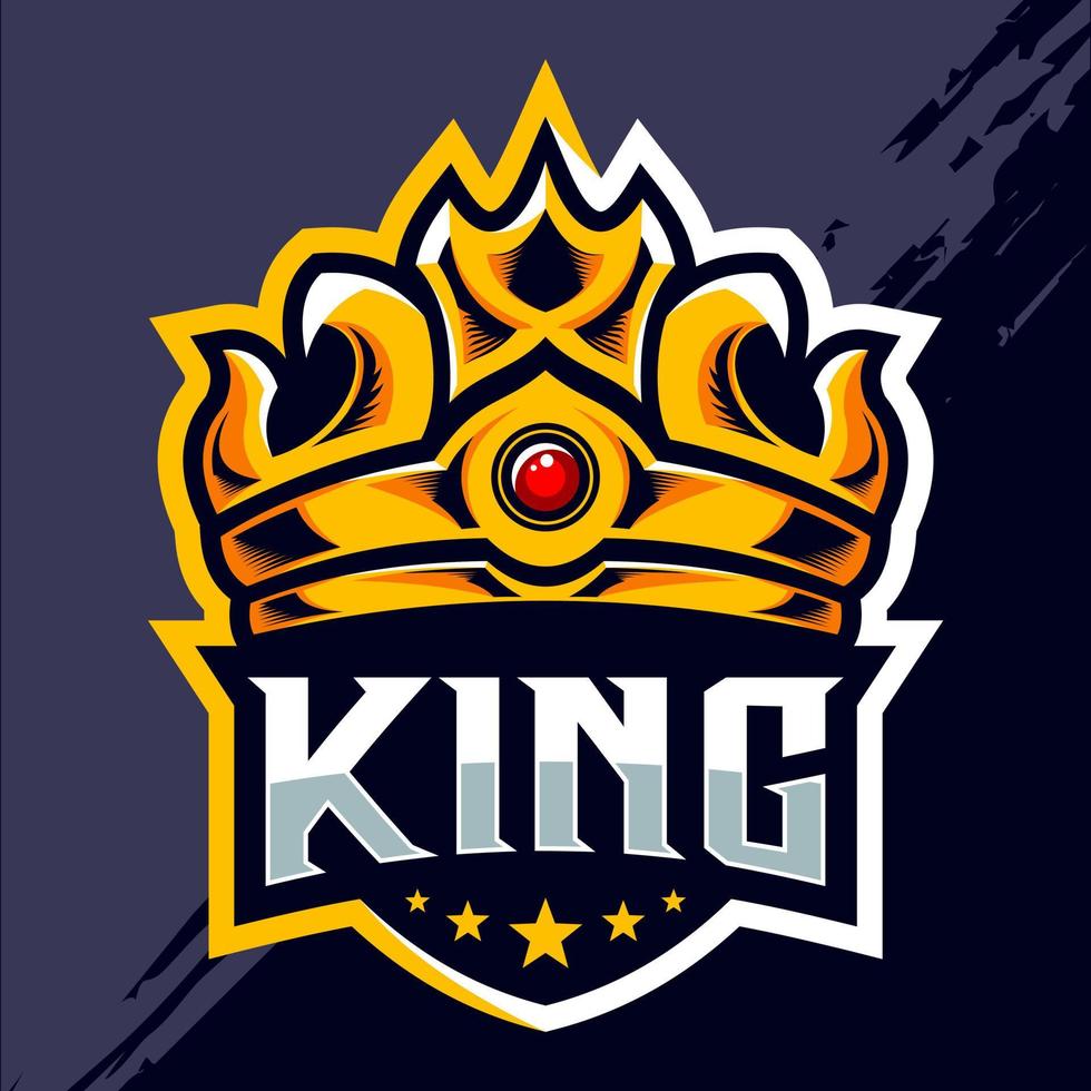 kung krona esport logotyp design vektor