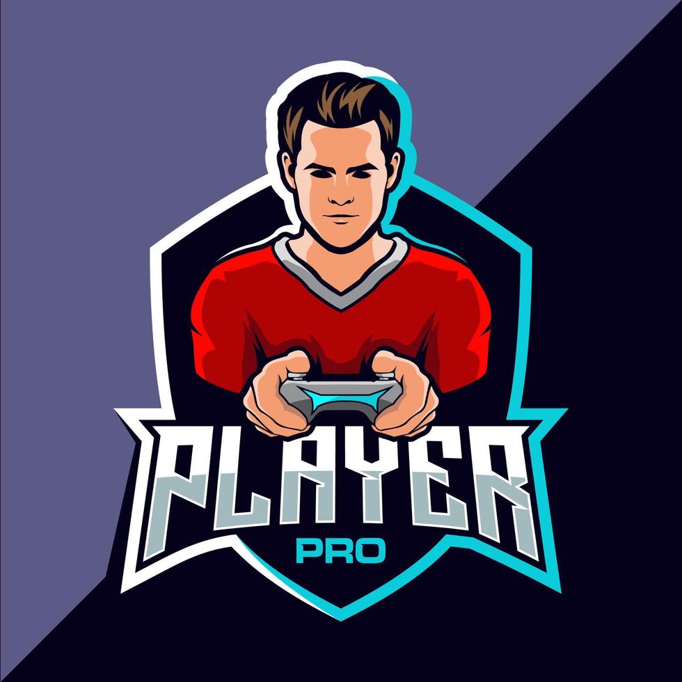 Logo-Design für Pro-Player-Esports-Spiele vektor