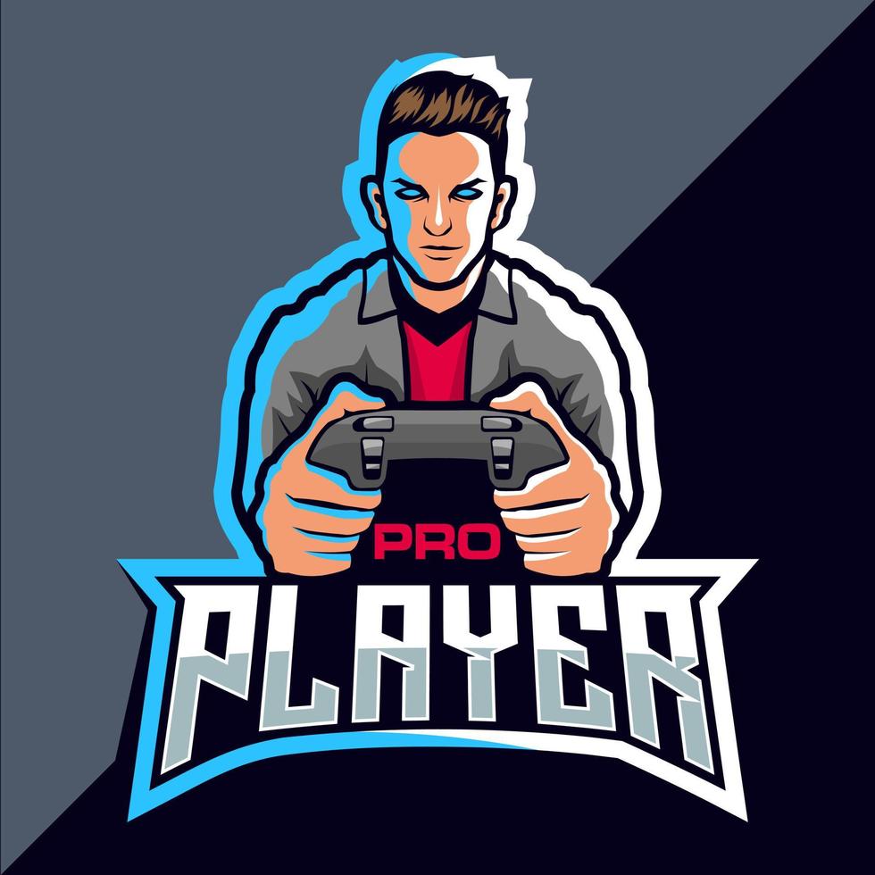 Logo-Design für Pro-Player-Esports-Spiele vektor